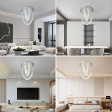 Load image into Gallery viewer, Crystal Silver Ceiling Light LED Ceiling Lamps Chandelier 3 Color Lights 30/40cm