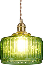 Load image into Gallery viewer, Pendant Light Vintage Green Glass Retro Chandelier Hanging Light Ceiling Lamp