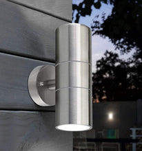 Load image into Gallery viewer, Outdoor Wall Light Silver Stainless Steel IP65 Up & Down – GU10
