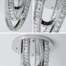 Load image into Gallery viewer, Crystal Silver Ceiling Light LED Ceiling Lamps Chandelier 3 Color Lights 30/40cm