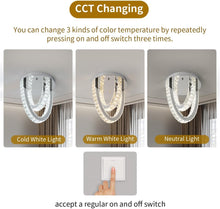 Load image into Gallery viewer, Crystal Silver Ceiling Light LED Ceiling Lamps Chandelier 3 Color Lights 30/40cm