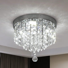 Load image into Gallery viewer, LED Crystal Ceiling Lights Mini Silver Chandelier Lamp Cool White 24x25cm