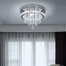 Load image into Gallery viewer, Ceiling Light Silver Modern Crystal Flush Mount Cool White/Warm White LED 30 x 22 cm