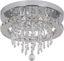 Load image into Gallery viewer, Ceiling Light Silver Modern Crystal Flush Mount Cool White/Warm White LED 30 x 22 cm