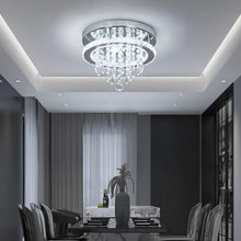 Load image into Gallery viewer, Ceiling Light Silver Modern Crystal Flush Mount Cool White/Warm White LED 30 x 22 cm