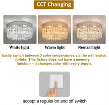 Load image into Gallery viewer, LED Ceiling Light Crystal Chandelier Silver Pendant Light 3 Colors Light 50 cm