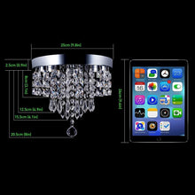 Load image into Gallery viewer, LED Crystal Ceiling Lights Mini Silver Chandelier Lamp Cool White 24x25cm