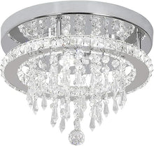 Load image into Gallery viewer, Ceiling Light Silver Modern Crystal Flush Mount Cool White/Warm White LED 30 x 22 cm