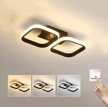 Load image into Gallery viewer, LED Mounted Ceiling Lamp Decorative Lights for Hallway White/Black Square Ceiling Light 3 Color Lights