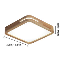 Load image into Gallery viewer, LED Ceiling Light 30cm Wood Effect Square/Round 3 Color Lights