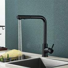 Load image into Gallery viewer, 360° Swivel Kitchen Faucet Modern Matte Black Single Handle Mixer Tap with Rotating Spout