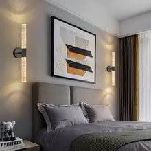 Load image into Gallery viewer, LED Wall Sconce Crystal with Bubble Glass Wall Lamps Modern Indoor Crystal Black/Gold Warm White