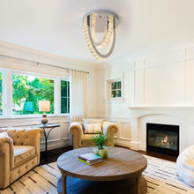 Load image into Gallery viewer, Crystal Silver Ceiling Light LED Ceiling Lamps Chandelier 3 Color Lights 30/40cm