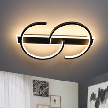 Load image into Gallery viewer, LED Ceiling Light Dimmable Ceiling Lamp Black Remote Control 2-Ring Circle 60cm