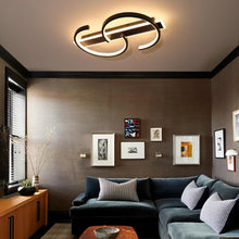 Load image into Gallery viewer, LED Ceiling Light Dimmable Ceiling Lamp Black Remote Control 2-Ring Circle 60cm