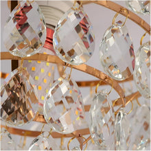 Load image into Gallery viewer, Crystal Ceiling Light Gold/Black Chandelier Pendant Lamp E27