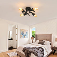 Load image into Gallery viewer, Modern Chandelier Sputnik Industrial 4 Lights E27 Metal Base Retro Black Ceiling Lamp