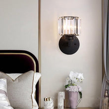 Load image into Gallery viewer, Crystal Cups Wall Lamp Retro Wall Light Glass Shade E27 Black/Gold Wall Sconces E27