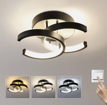 Load image into Gallery viewer, 2-Light LED Ceiling Lights Modern Flush Mount Ceiling Lamp Metal Ceiling Lighting Fixture for Living Black/White 18W