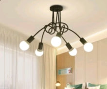 Load image into Gallery viewer, Ceiling Lamp Lighting Curved Design Hanging Lights 5/8 Heads Lighting & Ceiling Fans Black/Gold