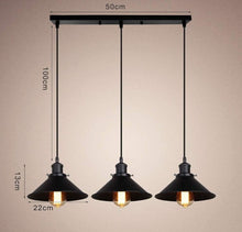 Load image into Gallery viewer, Retro 3 Lamps Pendant Light Industrial Chandelier Ceiling Lights Black