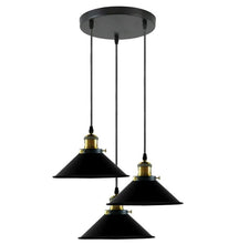 Load image into Gallery viewer, 3-Light Pendant Light Fixtures Hanging Pendant Lighting Ceiling Lamp E27 Base Black