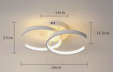 Load image into Gallery viewer, 2-Light LED Ceiling Lights Modern Flush Mount Ceiling Lamp Metal Ceiling Lighting Fixture for Living Black/White 18W