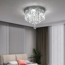 Load image into Gallery viewer, LED Crystal Ceiling Lights Mini Silver Chandelier Lamp Cool White 24x25cm