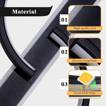 Load image into Gallery viewer, LED Ceiling Light Dimmable Ceiling Lamp Black Remote Control 2-Ring Circle 60cm