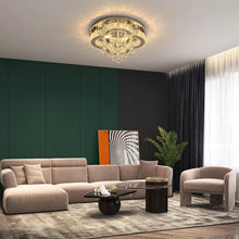 Load image into Gallery viewer, LED Chandelier Ceiling Light Silver Flush Mount 3 Color Lights 40cm