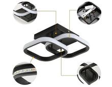 Load image into Gallery viewer, Ceiling Light LED 2 Square 22 W Black/White Small 3 Color Lights 28cm