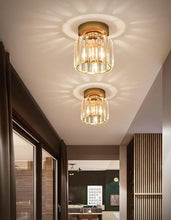 Load image into Gallery viewer, LED Ceiling Lights Semi Flush Pendant Light Glass Lampshade Golden/Black Round