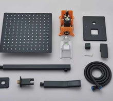 Load image into Gallery viewer, Concealed Rear Wall Matte Black Shower Mixer System Shower Set Wall Mounted