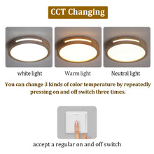 Load image into Gallery viewer, LED Ceiling Light 30cm Wood Effect Square/Round 3 Color Lights