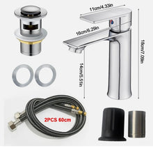 Load image into Gallery viewer, Basin Tap Modern Chrome Single Handle Basin Mixer Tap Brass With Waste