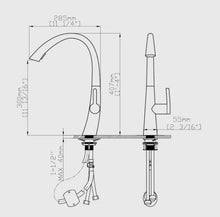 Load image into Gallery viewer, Kitchen Tap Chrome Single Handle Stainless Steel Kitchen Faucet