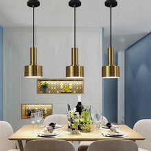 Load image into Gallery viewer, 1 Way Small Hanging Light Gold/Black Lampshade Ceiling Pendant Light Copper Lamp Adjustable Line