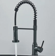 Load image into Gallery viewer, Kitchen Tap Matte Black Kitchen Sink Faucet Single Handle Mixer Tap with Pull Down Sprayer