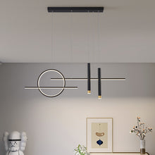 Load image into Gallery viewer, Light LED Pendant Light Height Adjustable Chandelier for Bedroom Kitchen Black/Gold 100 cm