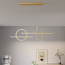 Load image into Gallery viewer, Light LED Pendant Light Height Adjustable Chandelier for Bedroom Kitchen Black/Gold 100 cm