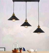Load image into Gallery viewer, Black Metal Pendant Light 3-Light Chandelier for Kitchen Island, Dining, Living Room