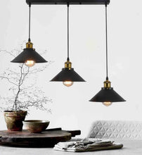Load image into Gallery viewer, Black Metal Pendant Light 3-Light Chandelier for Kitchen Island, Dining, Living Room