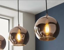 Load image into Gallery viewer, 3-Light Chandelier Glass Black Lampshade E27