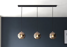 Load image into Gallery viewer, 3-Light Chandelier Glass Black Lampshade E27