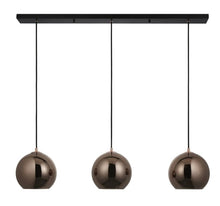 Load image into Gallery viewer, 3-Light Chandelier Glass Black Lampshade E27