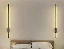 Load image into Gallery viewer, Black Metal Strip Wall Light Linear Wall Lamp Modern LED Wall Sconce Interior Lighting Wall Lamps