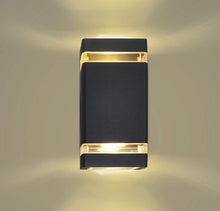 Load image into Gallery viewer, Outdoor Wall Sconces Modern Exterior Up Down Wall Mount Light Black Aluminum Simple Waterproof Porch Wall Light