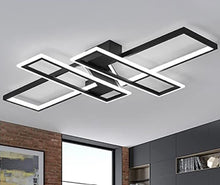 Load image into Gallery viewer, Light Fixture Ceiling Rectangle Simple Geometric White Black Ceiling Light for Living Room Modern Bedroom LED