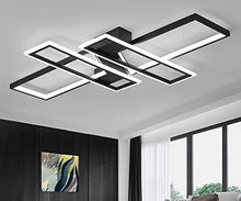Load image into Gallery viewer, Light Fixture Ceiling Rectangle Simple Geometric White Black Ceiling Light for Living Room Modern Bedroom LED