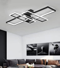 Load image into Gallery viewer, Light Fixture Ceiling Rectangle Simple Geometric White Black Ceiling Light for Living Room Modern Bedroom LED